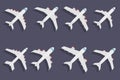 Vector set of different airplane symbols.