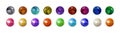 Vector Set of Different Colored Spheres, Colorful Illustration, Metallic and Plastic 3D Balls Isolated, Bright Colors.