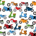 Vector Set Of Different Colorful Motorcycles