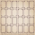 Large collection of decorative calligraphic frames in vintage and retro style