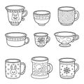 Vector set with different empty cups