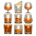 Vector set of different glassware