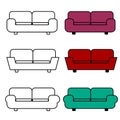 Vector set of different kinds of sofas