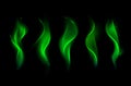 Vector Set of Different Magic Green Fire Flame