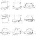 Vector Set of Different Men Hats Royalty Free Stock Photo