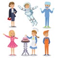 Vector Set of different professions. Kids profession