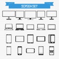 Vector set of different screens Royalty Free Stock Photo