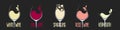 Vector set of different types of wine Royalty Free Stock Photo