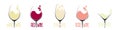 Vector set of different types of wine Royalty Free Stock Photo