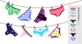 Vector Set Of Different Types WomenÃ¢â¬â¢s Panties. Collection Of Cotton And Lace Female Lingerie Royalty Free Stock Photo