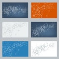 Vector Set of digital backgrounds for dna molecule structure. Royalty Free Stock Photo