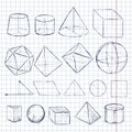 Vector Set of Dirty Sketch Geometric Shapes