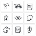 Vector Set of Disability Icons.