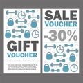 Vector set of discount coupons for sport accessories. discount voucher templates Royalty Free Stock Photo