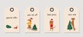 Vector set of discount price tags. Labels with Dachshunds dogs pulls a Christmas tree