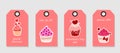 Vector set of discount price tags. Labels with Valentine\'s Day cupcake. Royalty Free Stock Photo