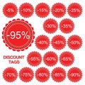 Vector set of discount tags