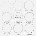 Vector Set Of Dividers Round Frames For Decoration.