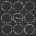 Vector Set Of Dividers Round Frames For Decoration.