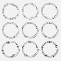 Vector Set Of Dividers Round Frames For Decoration.