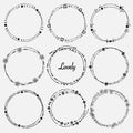 Vector Set Of Dividers Round Frames For Decoration.