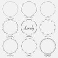 Vector Set Of Dividers Round Frames For Decoration.