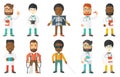 Vector set of doctor characters and patients. Royalty Free Stock Photo