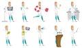 Vector set of doctor characters. Royalty Free Stock Photo