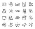 Vector set of Document signature, Business portfolio and Copywriting notebook line icons set. Vector Royalty Free Stock Photo