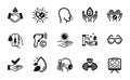 Vector set of Dont handshake, Washing hands and Dermatologically tested icons simple set. Vector