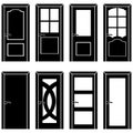 Vector set of 8 door icons