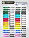 Vector set of download/upload buttons Royalty Free Stock Photo