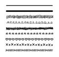 Vector Set of Drawn Lines, Black and White Illustration, Freehand Drawing, Sketches Isolated.