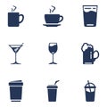 Vector Set of Drink Icons Royalty Free Stock Photo