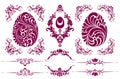 Vector set of Easter decorative ornamental page decoration design elements