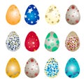 Vector set of Easter eggs Royalty Free Stock Photo
