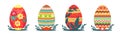 Vector set of Easter eggs Happy Easter. Decorative set of Easter eggs Royalty Free Stock Photo