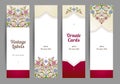 Vector set of Eastern floral card.