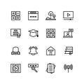 Vector set of Education icons. line icons Educate and knowledge icon set. Simple graphic design ideas. Simple outline element Royalty Free Stock Photo