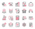 Vector Set of Education icons related to Calculator, Approved group and Search employee. Vector