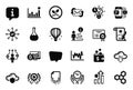 Vector Set of Education icons related to Survey check, Chemical formula and Efficacy. Vector