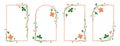 Vector set of elegant empty frames decorated with green and orange clovers and vines in Irish style Royalty Free Stock Photo