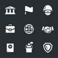 Vector Set of Embassy Icons.