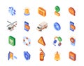 Vector Set of emergency colorful icons
