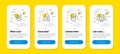 Vector set of Employee result, Dont touch and Music app line icons set. Vector