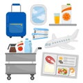 Vector set of equipment for the stewardess. Royalty Free Stock Photo