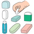 Vector set of eraser