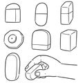 Vector set of eraser