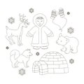 Vector set of eskimo characters