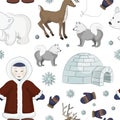 Vector set of eskimo characters pattern Royalty Free Stock Photo